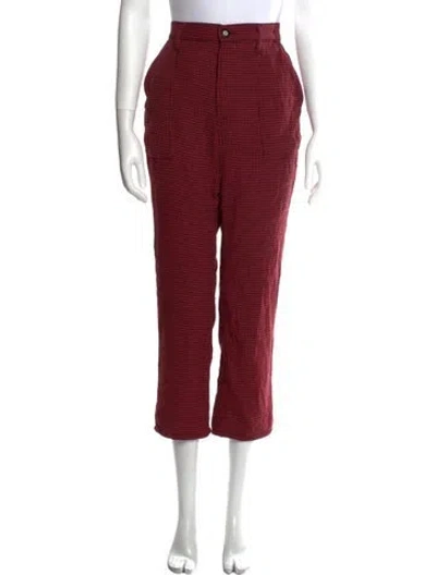 Pre-owned La Detresse Printed Straight Leg Pants In Red