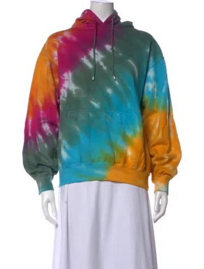 Pre-owned La Detresse Tie-dye Print Crew Neck Hoodie In Yellow