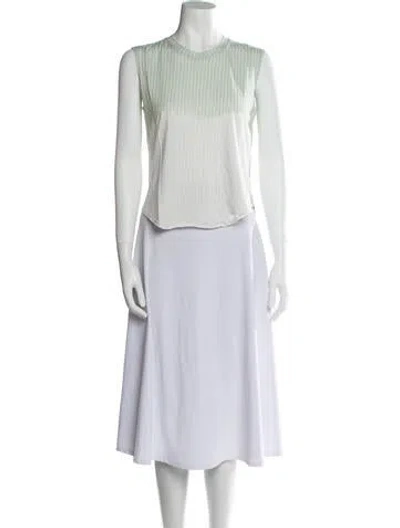 Pre-owned La Detresse V-neck Sleeveless Tunic In Green