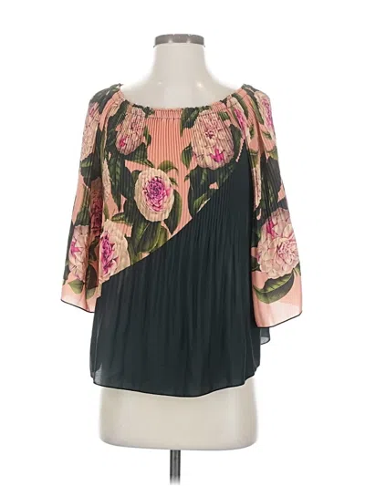 La Diva 3/4 Sleeve Blouse In Blue