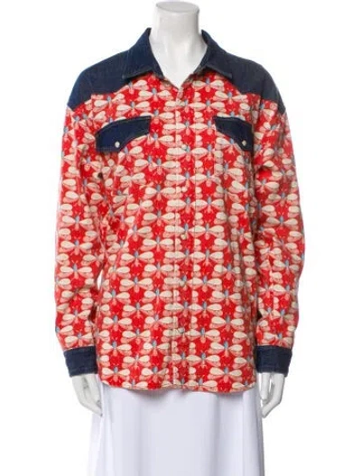 Pre-owned La Double J X Mother Printed Bomber Jacket In Orange