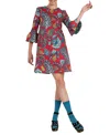 La Doublej 24/7 Floral-print Minidress In Sicomore Red