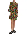 La Doublej La Double J Woman Mini Dress Dark Brown Size S Cotton, Elastane In Vines Brown