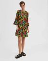 La Doublej La Double J Woman Mini Dress Dark Brown Size S Cotton, Elastane In Vines Brown
