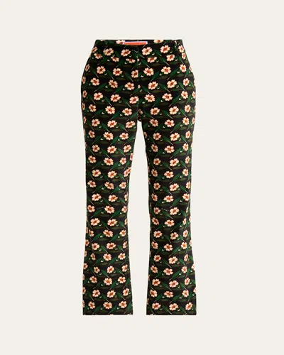 LA DOUBLEJ 247 FLORAL VELVET CIGARETTE PANTS