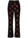 La Doublej 24/7 Rosette Jacquard Cigarette Pants In Black  