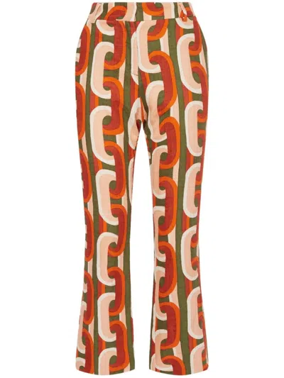 La Doublej Casual Pants In Red
