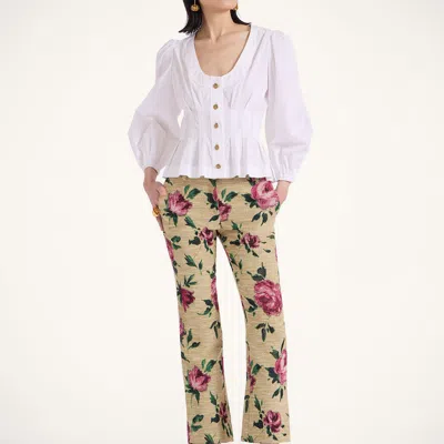 La Doublej 24/7 Pants In Roses Light Beige