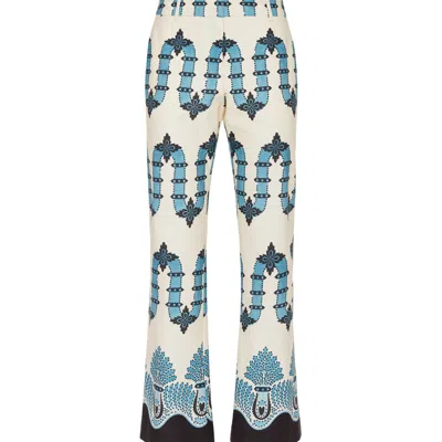 La Doublej 24/7 Printed Cotton-blend Twill Slim-leg Pants In Scirocco Placée Ivory
