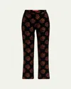 La Doublej 24/7 Rosette Jacquard Cigarette Pants In Black