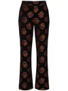 La Doublej 24/7 Rosette Jacquard Cigarette Pants In Black