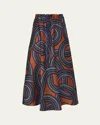 La Doublej Drawstring Skirt In Blue