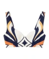 La Doublej Abstract-print Sweetheart Top In Black