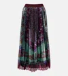 La Doublej Accordian Pleated Sequined Midi Skirt In Multi