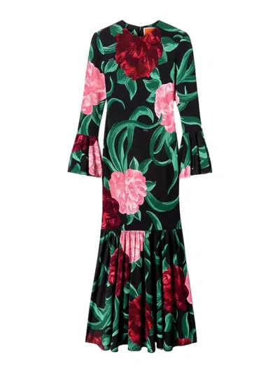 La Doublej La Double J Alba Floral-print Stretch-jersey Midi Dress In Multi