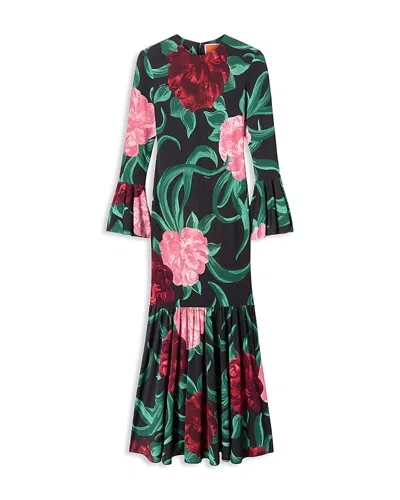 La Doublej La Double J Alba Floral-print Stretch-jersey Midi Dress In Multi