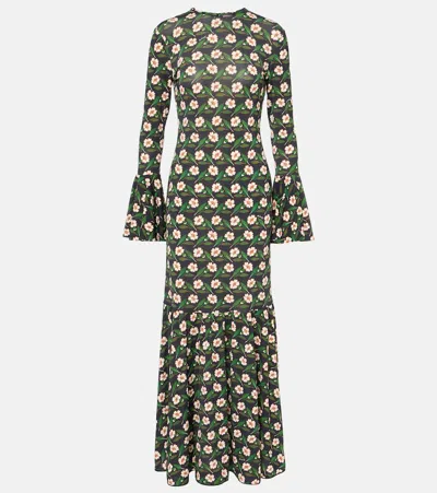 LA DOUBLEJ ALBA FLORAL JERSEY MAXI DRESS