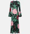 La Doublej Alba Floral Jersey Midi Dress In Multi