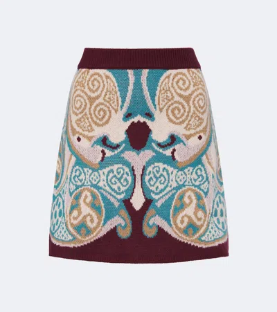 La Doublej Alchemy Jacquard Wool Miniskirt In Multicoloured