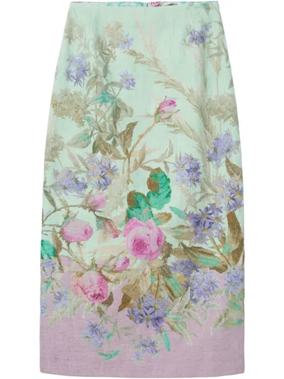 LA DOUBLEJ ALL-OVER FLORAL STAMP SKIRT