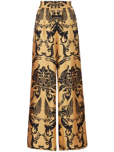 La Doublej Palazzo Mit Durchgehendem Print In Black  