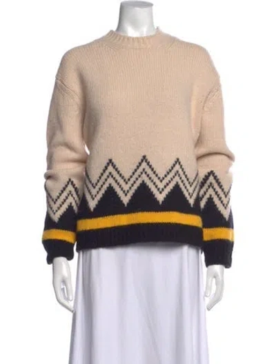 Pre-owned La Doublej Alpaca Graphic Print Sweater In Neutrals