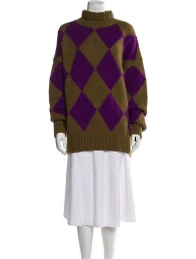 Pre-owned La Doublej Alpaca Printed Sweater In Purple