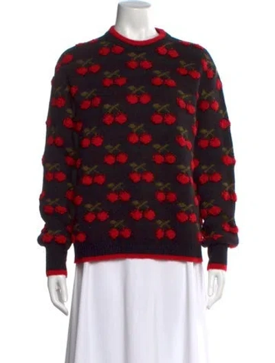 Pre-owned La Doublej Alpaca Printed Sweater In Red