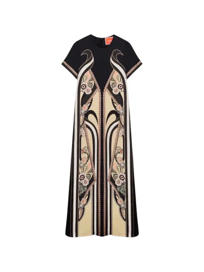 La Doublej Ambrosia Placée Pale Pink In Silk Twill Swing Dress In Multi