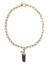 La Doublej Amethyst Obelisk Charm Necklace In Gold