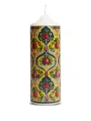La Doublej Printed Pillar Candle In Yellow