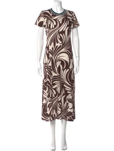 Pre-owned La Doublej Animal Print Long Dress In Brown