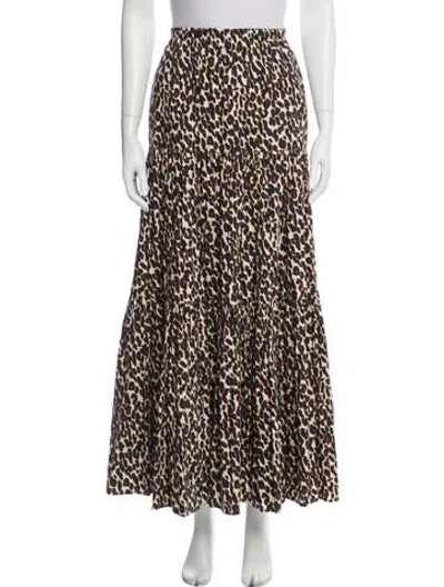 Pre-owned La Doublej Animal Print Long Skirt In Neutral