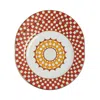 La Doublej Geometric-print Porcelain Dessert Plate (set Of Two) In Mattone