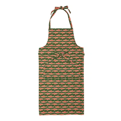 La Doublej Apron In Como Fish Green