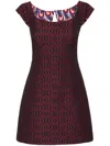 La Doublej Arabesque Mini Dress Pixel Jacquard Blue In Blue