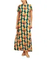 La Doublej Graphic-print Silk Dress In Arcturus Blue Petrol