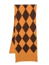 La Doublej Argyle Scarf In Yellow / Brown