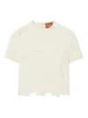 La Doublej Aria Lace-embroidered Cropped Top In White