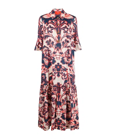 La Doublej Artemis Cotton Midi Dress In Pink