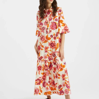 La Doublej Artemis Floral-print Maxi Dress In Hottie
