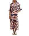 La Doublej Artemis Floral Patterned Maxi Shirtdress In Va-va Placee White