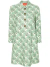 La Doublej Artemis Fans-jacquard Minidress In Green