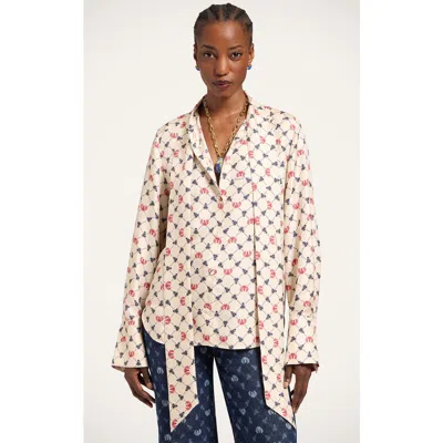 La Doublej Ascot Shirt In Neutral
