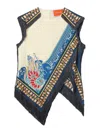 La Doublej Asymmetric Silk Top In Multi
