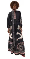 La Doublej La Double J Woman Maxi Dress Black Size M Silk In Gattopardo Placée