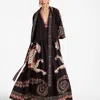 La Doublej La Double J Woman Maxi Dress Black Size M Silk In Gattopardo Placée Black