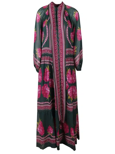 La Doublej Athena Lampone Printed Midi Dress In Multi