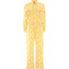 La Doublej Aviator Jumpsuit In Pineapple Sunflower