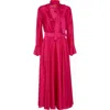 La Doublej Belted Baby Maxi Dress In Solid Cyclamen